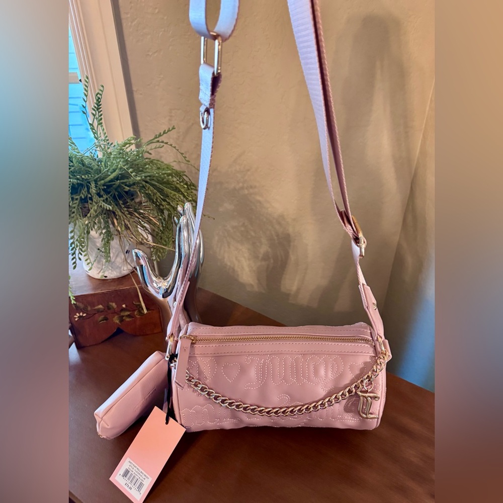 **SALE**Juicy Couture Pink Crossbody Barrel Bag with Chain Accent-NWT